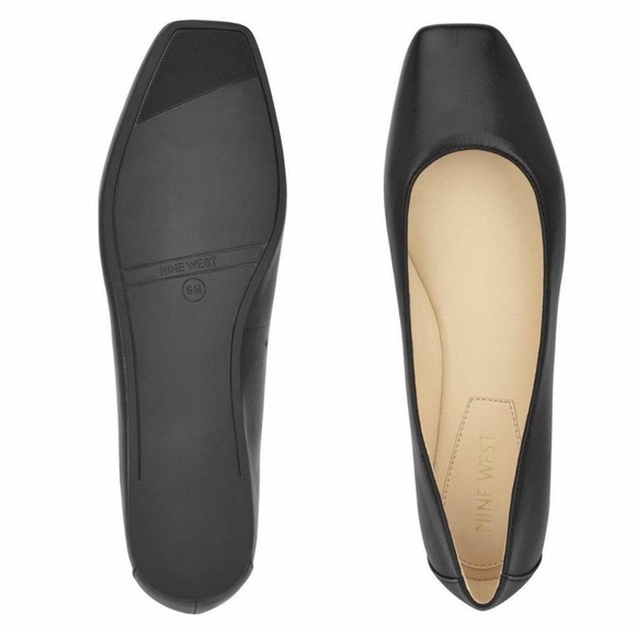 Nine West Womens WNALENA Ballet Flat Black Leather Shoes Size 8.5 NEW - Picture 4 of 10